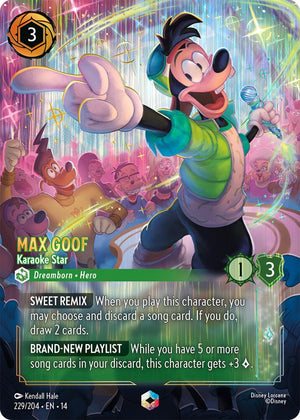 Disney Lorcana TCG - Hyperia City - Max Goof - Karaoke Star - 229/204 - Enchanted