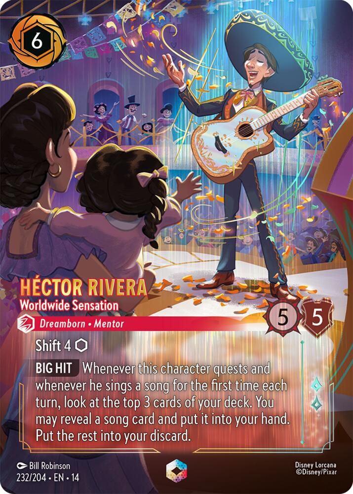 Disney Lorcana TCG - Hyperia City - Hector Rivera - Worldwide Sensation - 232/204 - Enchanted