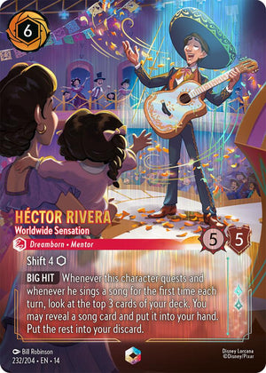 Disney Lorcana TCG - Hyperia City - Hector Rivera - Worldwide Sensation - 232/204 - Enchanted