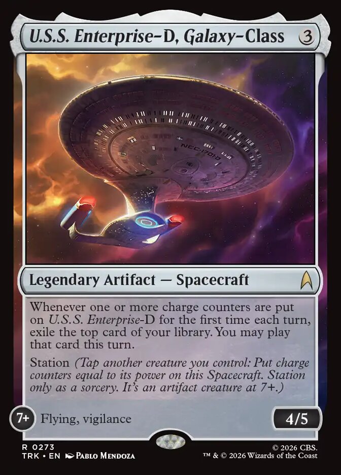 Magic The Gathering - Star Trek - U.S.S. Enterprise-D, Galaxy-Class - 273 - Rare - Foil
