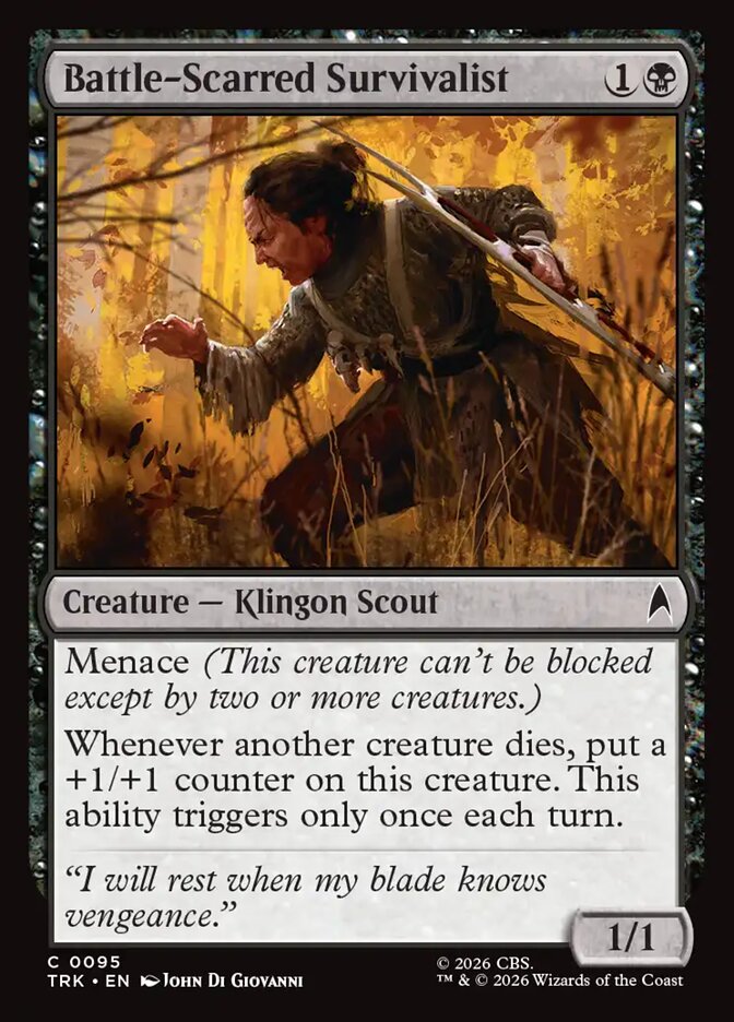 Magic The Gathering - Star Trek - Battle-Scarred Survivalist - 95 - Common - Foil