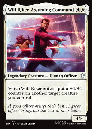 Magic The Gathering - Star Trek Commander - Will Riker, Assuming Command - 140 - Uncommon - Foil