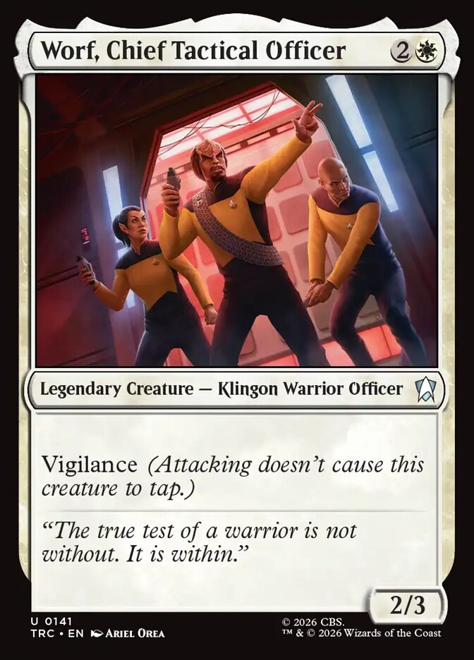 Magic The Gathering - Star Trek Commander - Worf, Chief Tactical Officer - 141 - Uncommon
