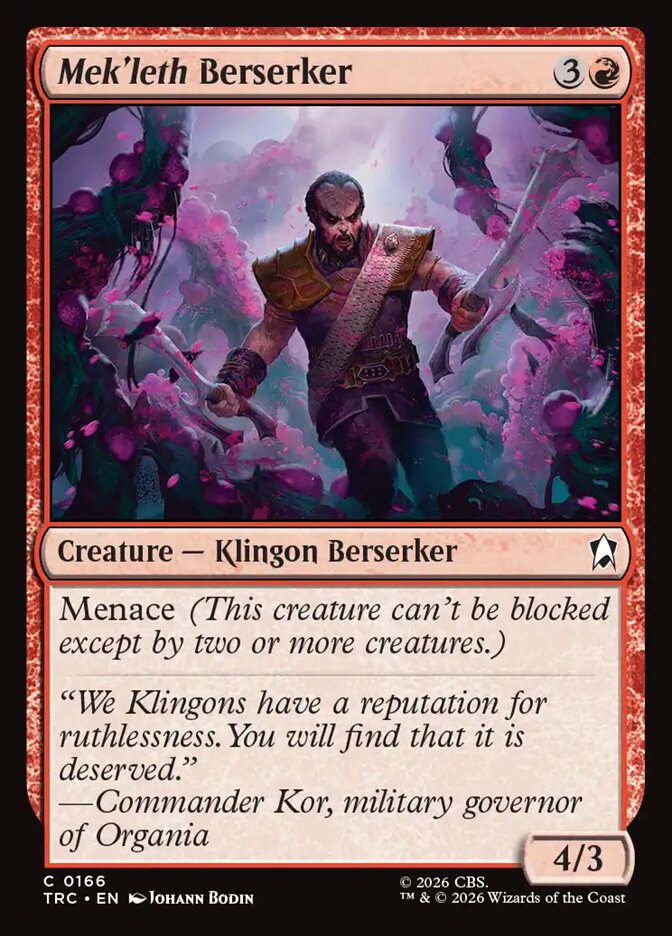Magic The Gathering - Star Trek Commander - Mek'leth Berserker - 166 - Common