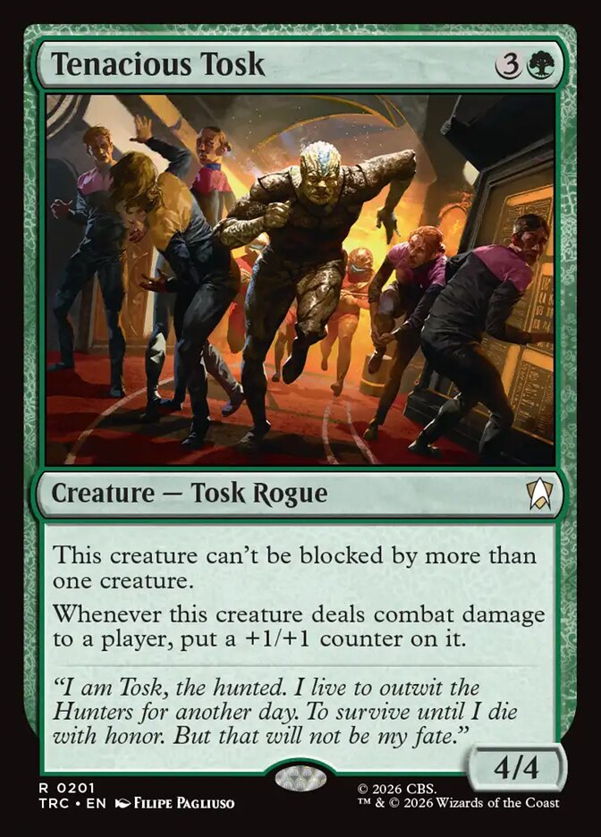 Magic The Gathering - Star Trek Commander - Tenacious Tosk - 201 - Rare - Foil