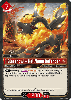 Palworld TCG - Dawn of Palpagos - Blazehowl - Hellflame Defender - EBP01-014