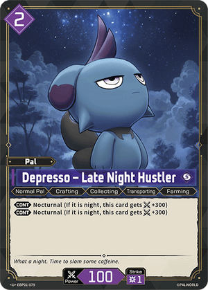 Palworld TCG - Dawn of Palpagos - Depresso - Late Night Hustler - EBP01-079