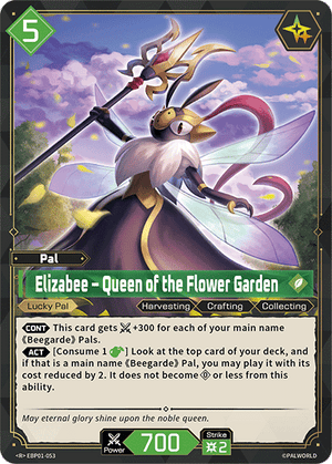 Palworld TCG - Dawn of Palpagos - Elizabee - Queen of the Flower Garden - EBP01-053