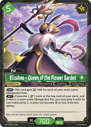 Palworld TCG - Dawn of Palpagos - Elizabee - Queen of the Flower Garden - EBP01-053SR