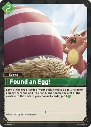 Palworld TCG - Dawn of Palpagos - Found an Egg! - EBP01-071