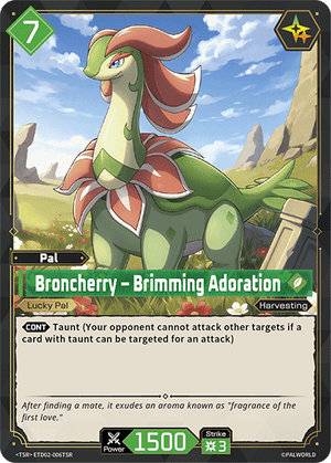 Palworld TCG - Dawn of Palpagos Green Purple - Broncherry - Brimming Adoration - ETD02-006TSR