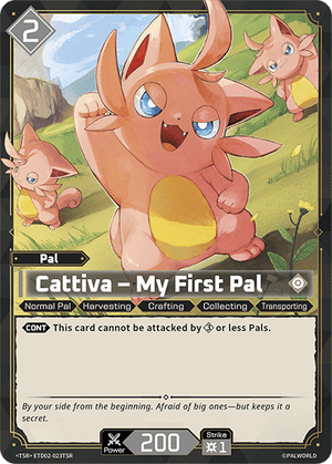 Palworld TCG - Dawn of Palpagos Green Purple - Cattiva - My First Pal - ETD02-023TSR