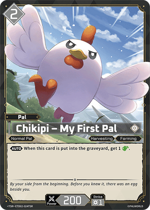 Palworld TCG - Dawn of Palpagos Green Purple - Chikipi - My First Pal - ETD02-024TSR