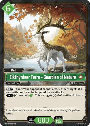 Palworld TCG - Dawn of Palpagos Green Purple - Eikthyrdeer Terra - Guardian of Nature - ETD02-005