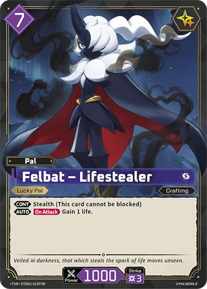 Palworld TCG - Dawn of Palpagos Green Purple - Felbat - Lifestealer - ETD02-018TSR