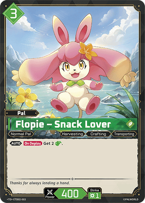 Palworld TCG - Dawn of Palpagos Green Purple - Flopie - Snack Lover - ETD02-003