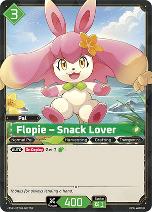 Palworld TCG - Dawn of Palpagos Green Purple - Flopie - Snack Lover - ETD02-003TSR