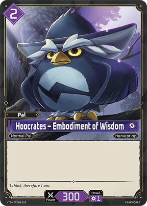 Palworld TCG - Dawn of Palpagos Green Purple - Hoocrates - Embodiment of Wisdom - ETD02-013