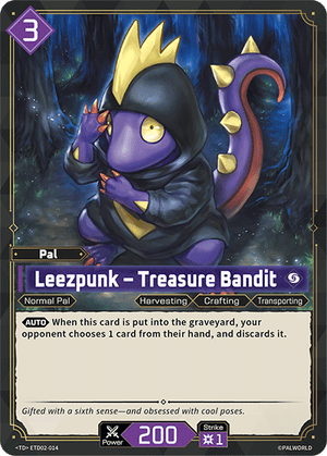 Palworld TCG - Dawn of Palpagos Green Purple - Leezpunk - Treasure Bandit - ETD02-014