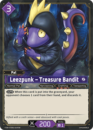 Palworld TCG - Dawn of Palpagos Green Purple - Leezpunk - Treasure Bandit - ETD02-014TSR