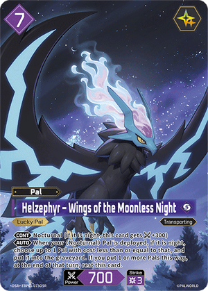 Palworld TCG - Dawn of Palpagos - Helzephyr - Wings of the Moonless Night - EBP01-073OSR