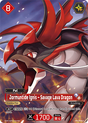 Palworld TCG - Dawn of Palpagos - Jormuntide Ignis - Savage Lava Dragon - EBP01-001OSR