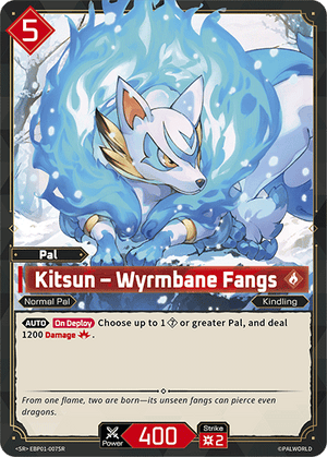 Palworld TCG - Dawn of Palpagos - Kitsun - Wyrmbane Fangs - EBP01-007SR
