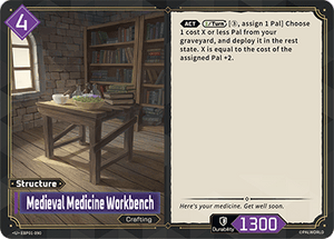 Palworld TCG - Dawn of Palpagos - Medieval Medicine Workbench - EBP01-090