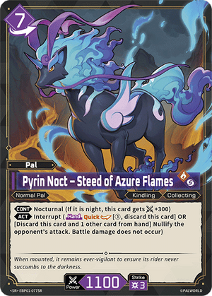 Palworld TCG - Dawn of Palpagos - Pyrin Noct - Steed of Azure Flames - EBP01-077SR