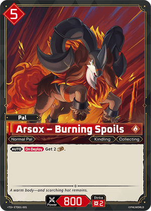 Palworld TCG - Dawn of Palpagos Red Blue - Arsox - Burning Spoils - ETD01-005