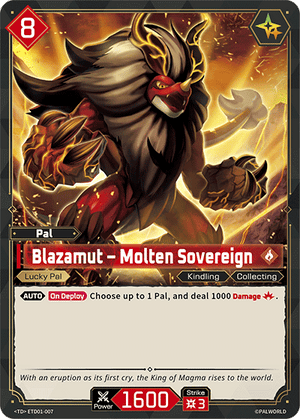 Palworld TCG - Dawn of Palpagos Red Blue - Blazamut - Molten Sovereign - ETD01-007
