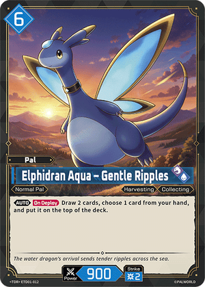 Palworld TCG - Dawn of Palpagos Red Blue - Elphidran Aqua - Gentle Ripples - ETD01-012