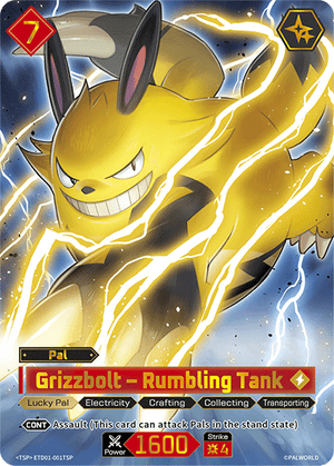 Palworld TCG - Dawn of Palpagos Red Blue - Grizzbolt - Rumbling Tank - ETD01-001TSP