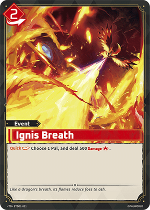 Palworld TCG - Dawn of Palpagos Red Blue - Ignis Breath - ETD01-011