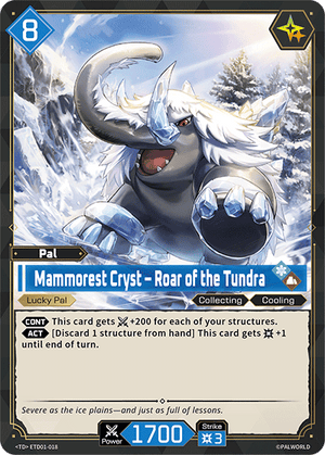 Palworld TCG - Dawn of Palpagos Red Blue - Mammorest Cryst - Roar of the Tundra - ETD01-018