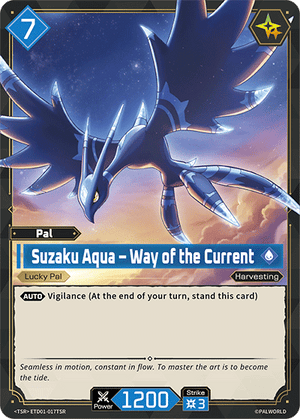 Palworld TCG - Dawn of Palpagos Red Blue - Suzaku Aqua - Way of the Current - ETD01-017TSR