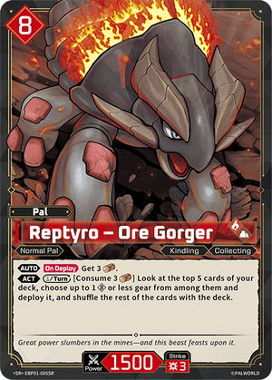 Palworld TCG - Dawn of Palpagos - Reptyro - Ore Gorger - EBP01-005SR