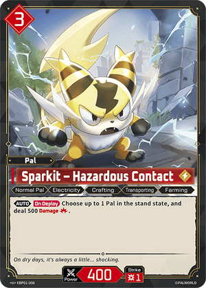 Palworld TCG - Dawn of Palpagos - Sparkit - Hazardous Contact - EBP01-008