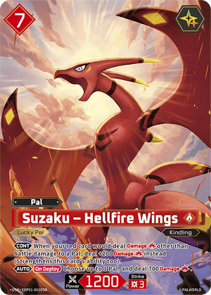 Palworld TCG - Dawn of Palpagos - Suzaku - Hellfire Wings - EBP01-002OSR
