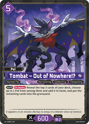 Palworld TCG - Dawn of Palpagos - Tombat - Out of Nowhere!? - EBP01-076