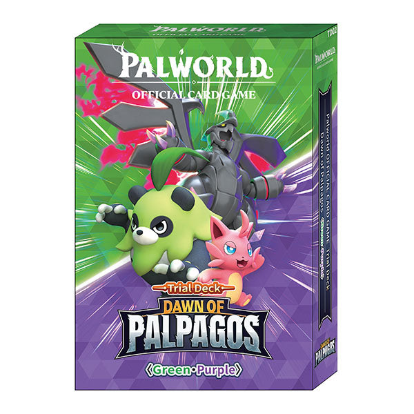 Palworld Official Card Game Dawn of Palpagos Trial Deck Green and Purple