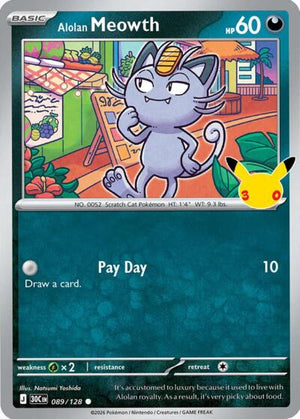 Pokemon TCG - ME: 30th Celebration - Alolan Meowth - 089/128