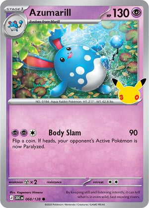 Pokemon TCG - ME: 30th Celebration - Azumarill - 068/128 - Holofoil