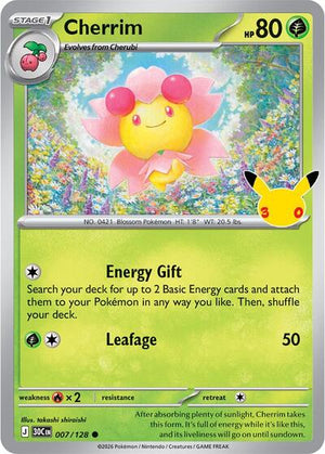 Pokemon TCG - ME: 30th Celebration - Cherrim - 007/128 - Holofoil