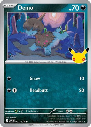 Pokemon TCG - ME: 30th Celebration - Deino - 097/128 - Holofoil