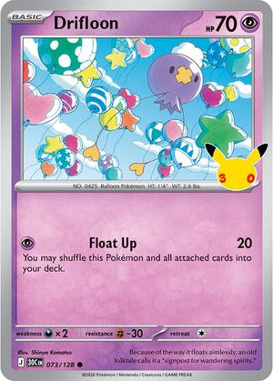 Pokemon TCG - ME: 30th Celebration - Drifloon - 073/128 - Holofoil