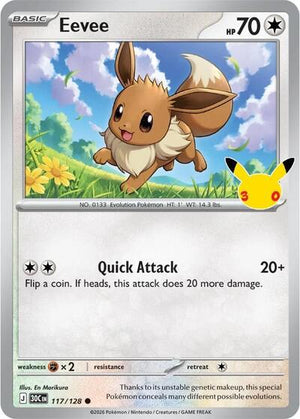 Pokemon TCG - ME: 30th Celebration - Eevee - 117/128 - Holofoil