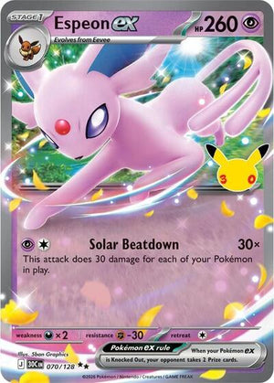 Pokemon TCG - ME: 30th Celebration - Espeon ex - 070/128 - Holofoil