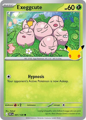 Pokemon TCG - ME: 30th Celebration - Exeggcute - 001/128 - Holofoil