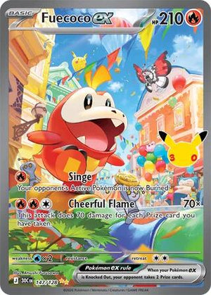 Pokemon TCG - ME: 30th Celebration - Fuecoco ex - 147/128 - Holofoil